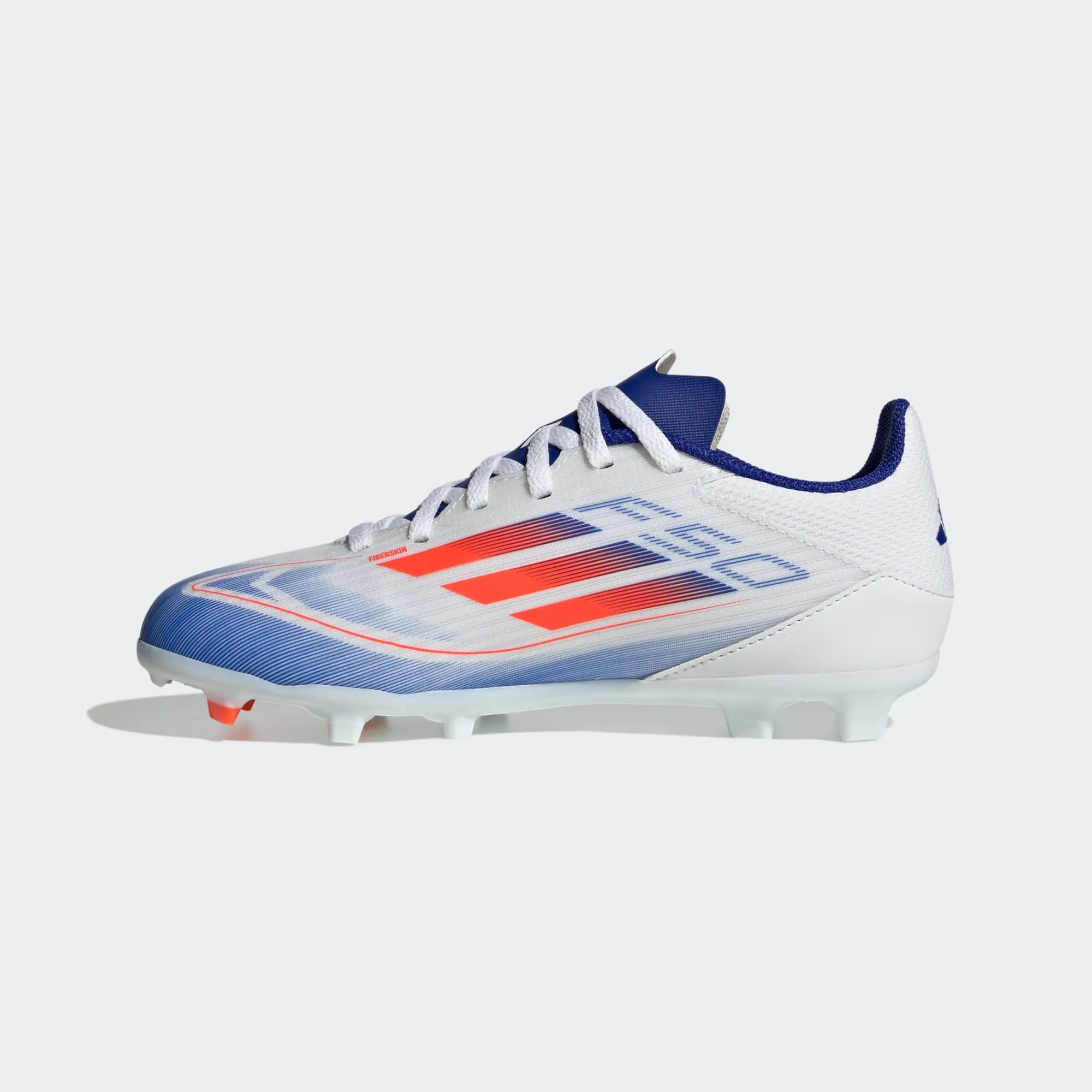 adidas F50 LEAGUE Firm/Multi-Ground Cleats | Cloud White-Solar Red-Lucid Blue | Kid's Unisex