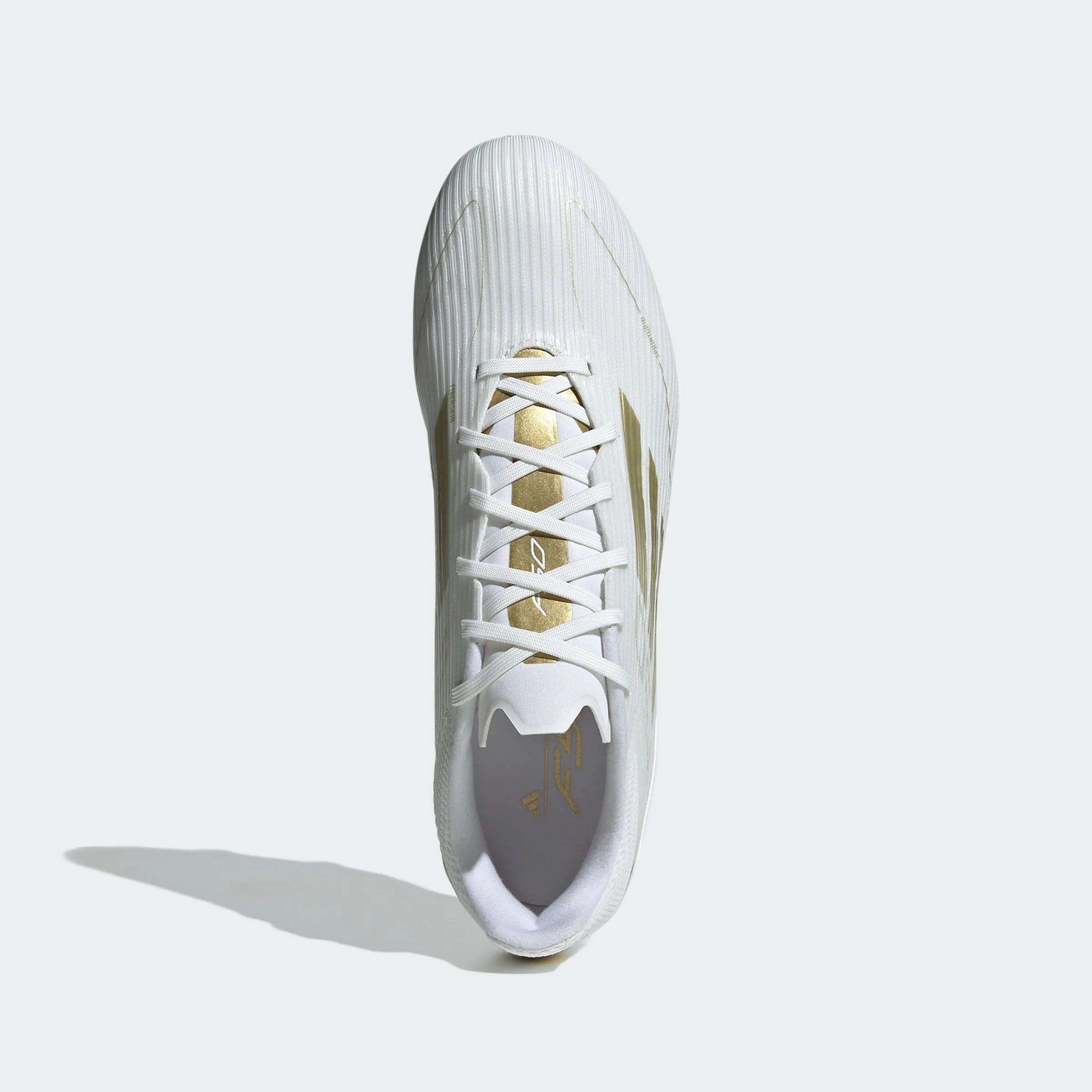 adidas F50 League Firm/Multi-Ground Soccer Cleats | Cloud White-Gold Metallic | Men's