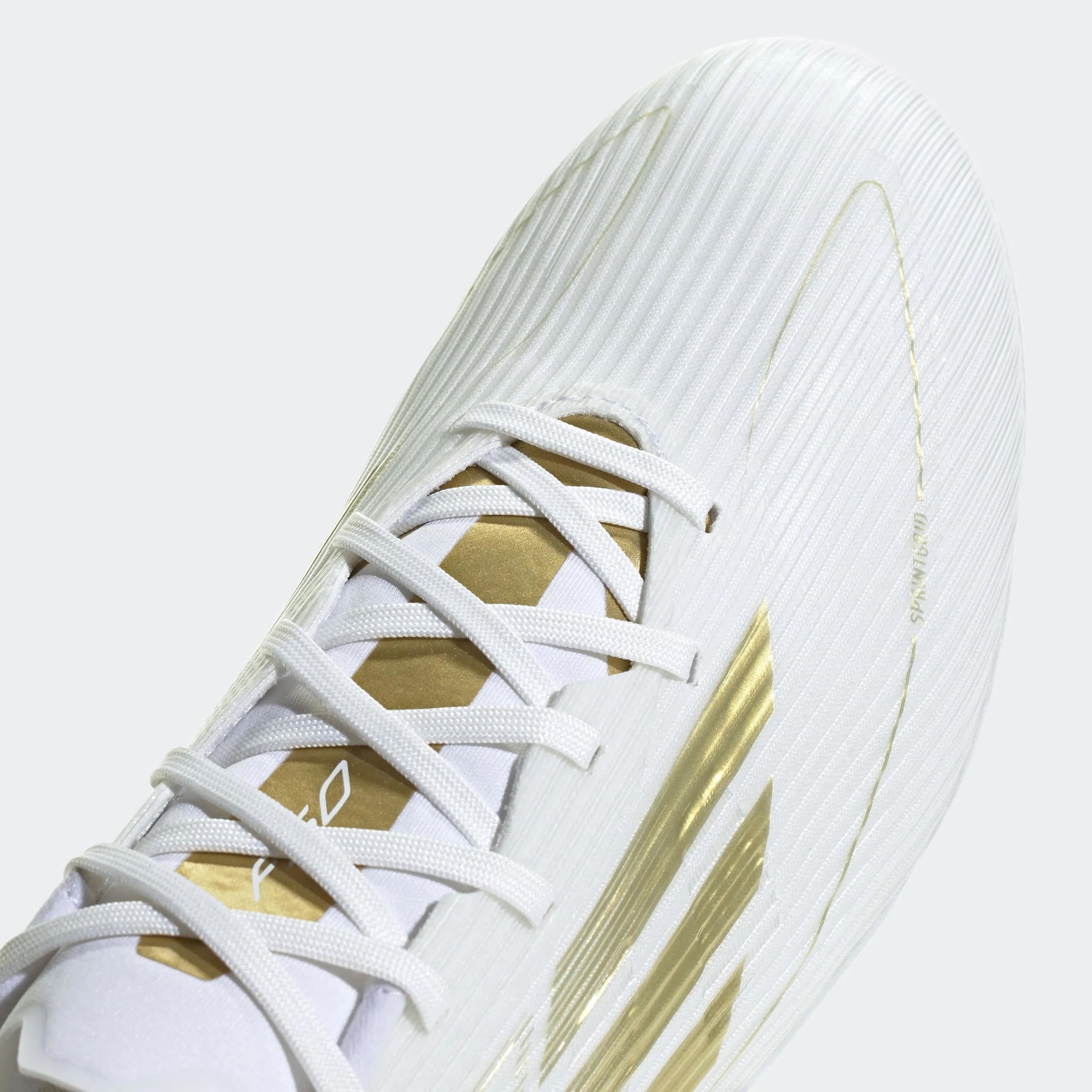 adidas F50 League Firm/Multi-Ground Soccer Cleats | Cloud White-Gold Metallic | Men's