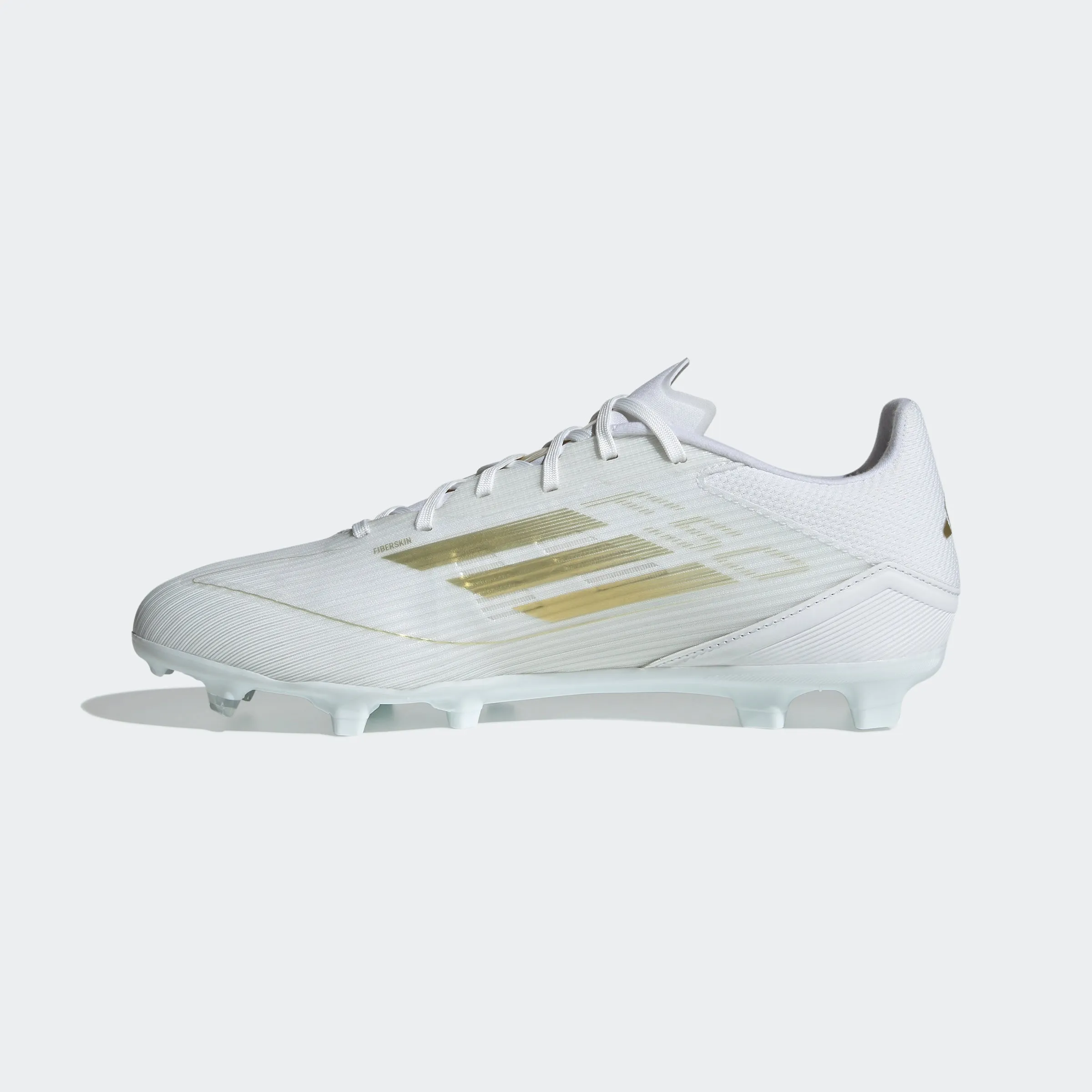 adidas F50 League Firm/Multi-Ground Soccer Cleats | Cloud White-Gold Metallic | Men's