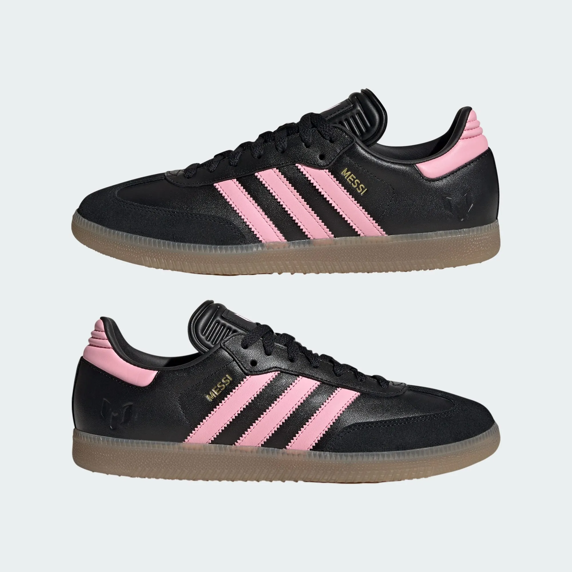 adidas SAMBA MESSI Indoor Soccer Shoes | Core Black-Gold Metallic-Gum | Men's
