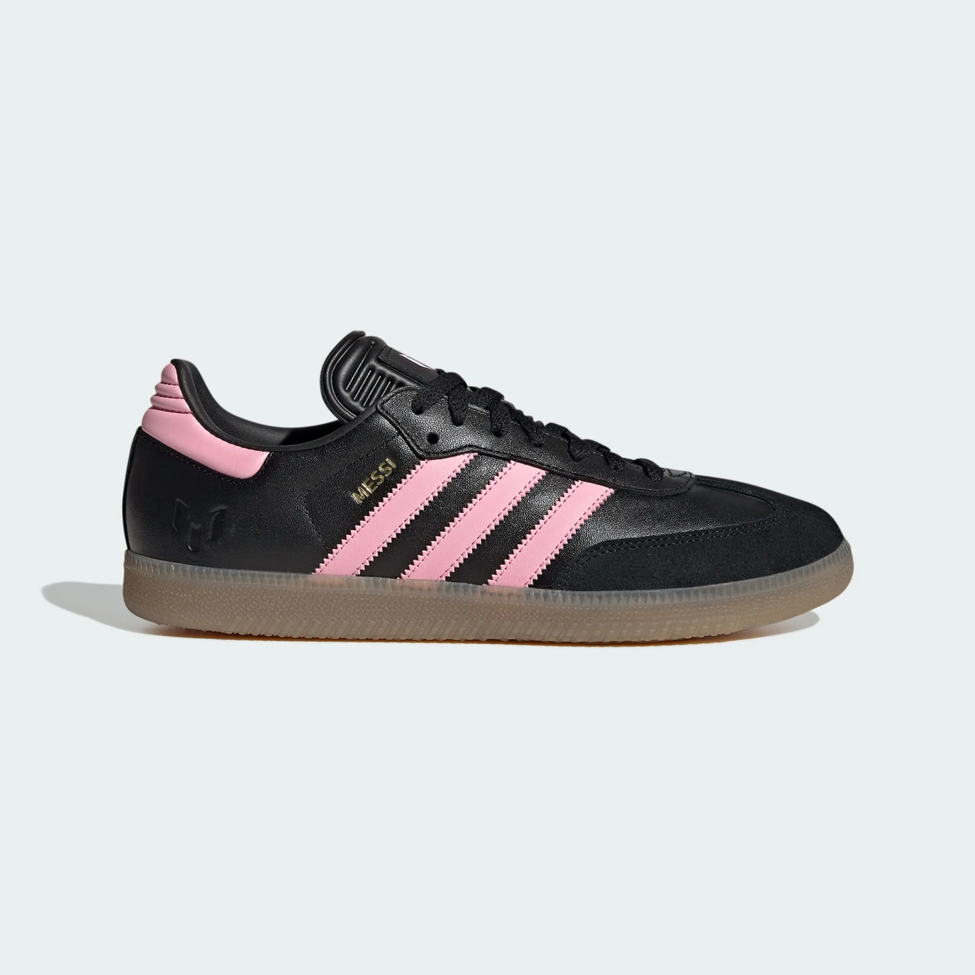 adidas SAMBA MESSI Indoor Soccer Shoes | Core Black-Gold Metallic-Gum | Men's