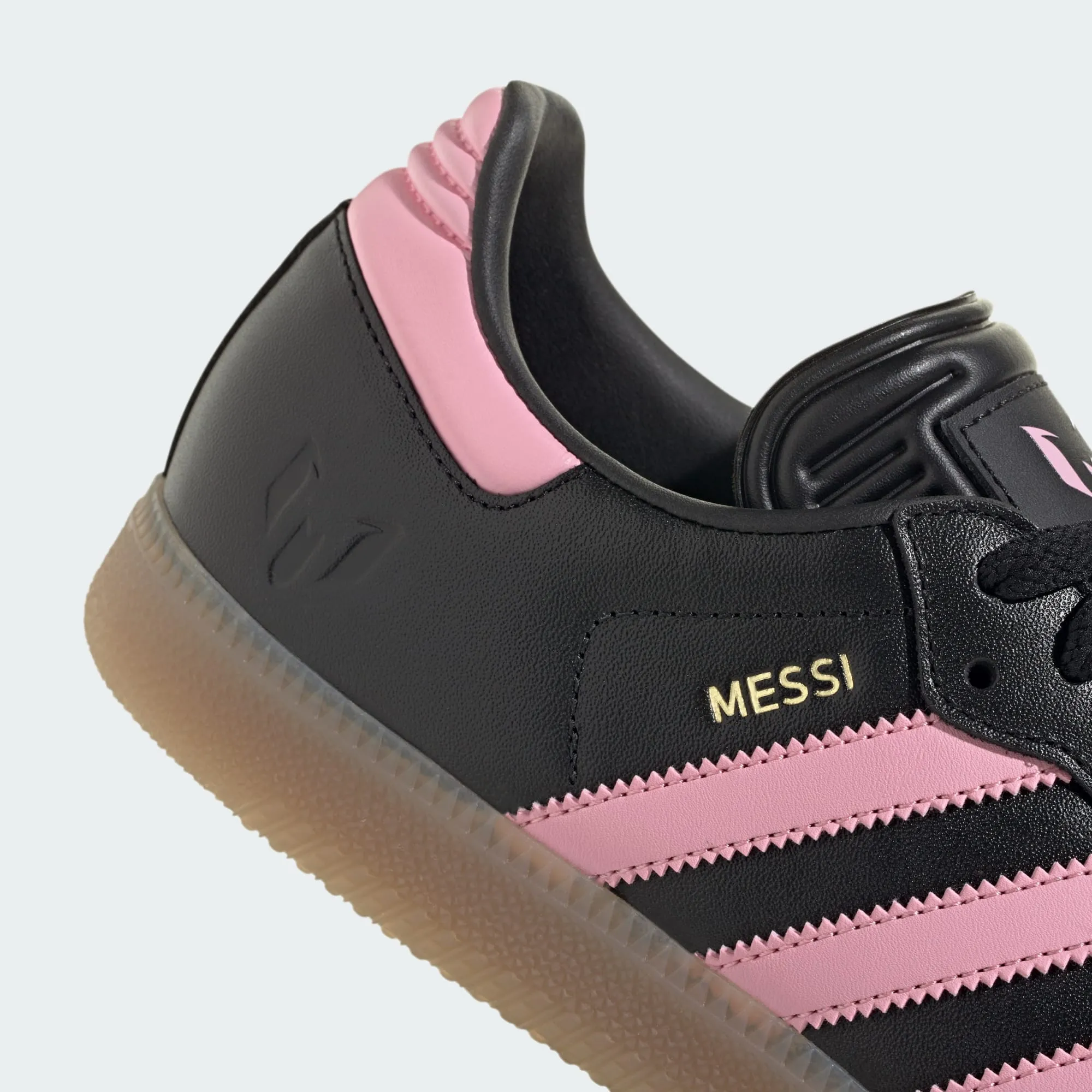 adidas SAMBA MESSI Indoor Soccer Shoes | Core Black-Gold Metallic-Gum | Men's