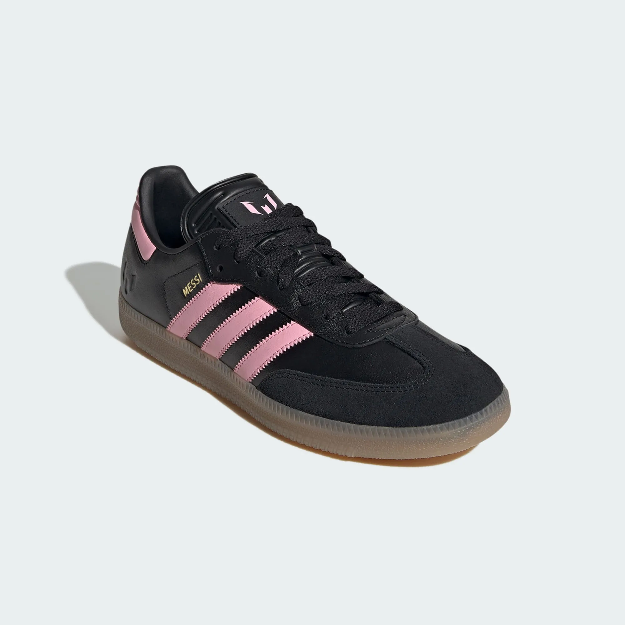 adidas SAMBA MESSI Indoor Soccer Shoes | Core Black-Gold Metallic-Gum | Men's