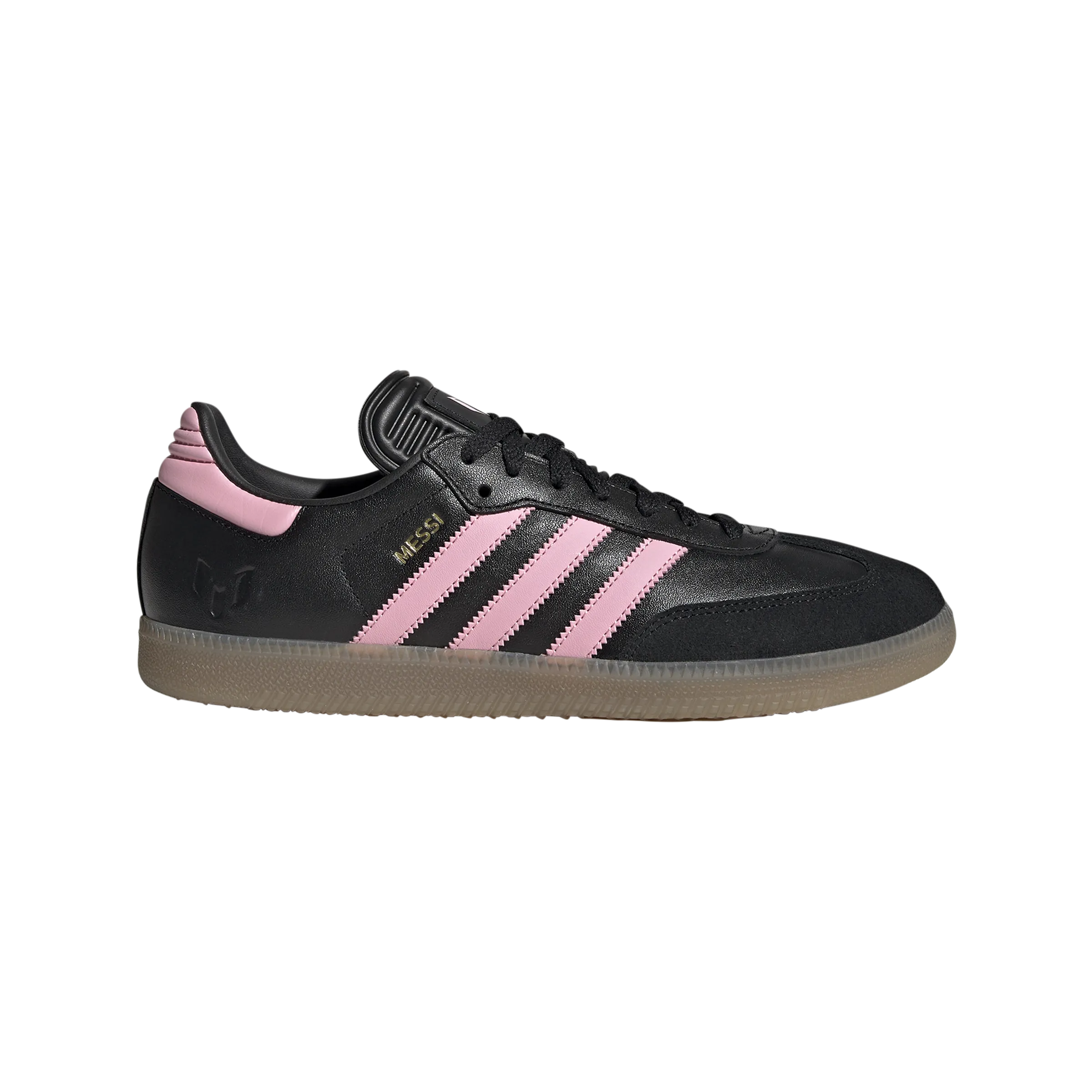 adidas SAMBA MESSI Indoor Soccer Shoes | Core Black-Gold Metallic-Gum | Men's