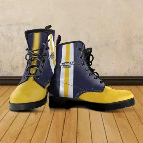 #GoBlue Michigan Faux Leather 7 eye Lace-up Boots