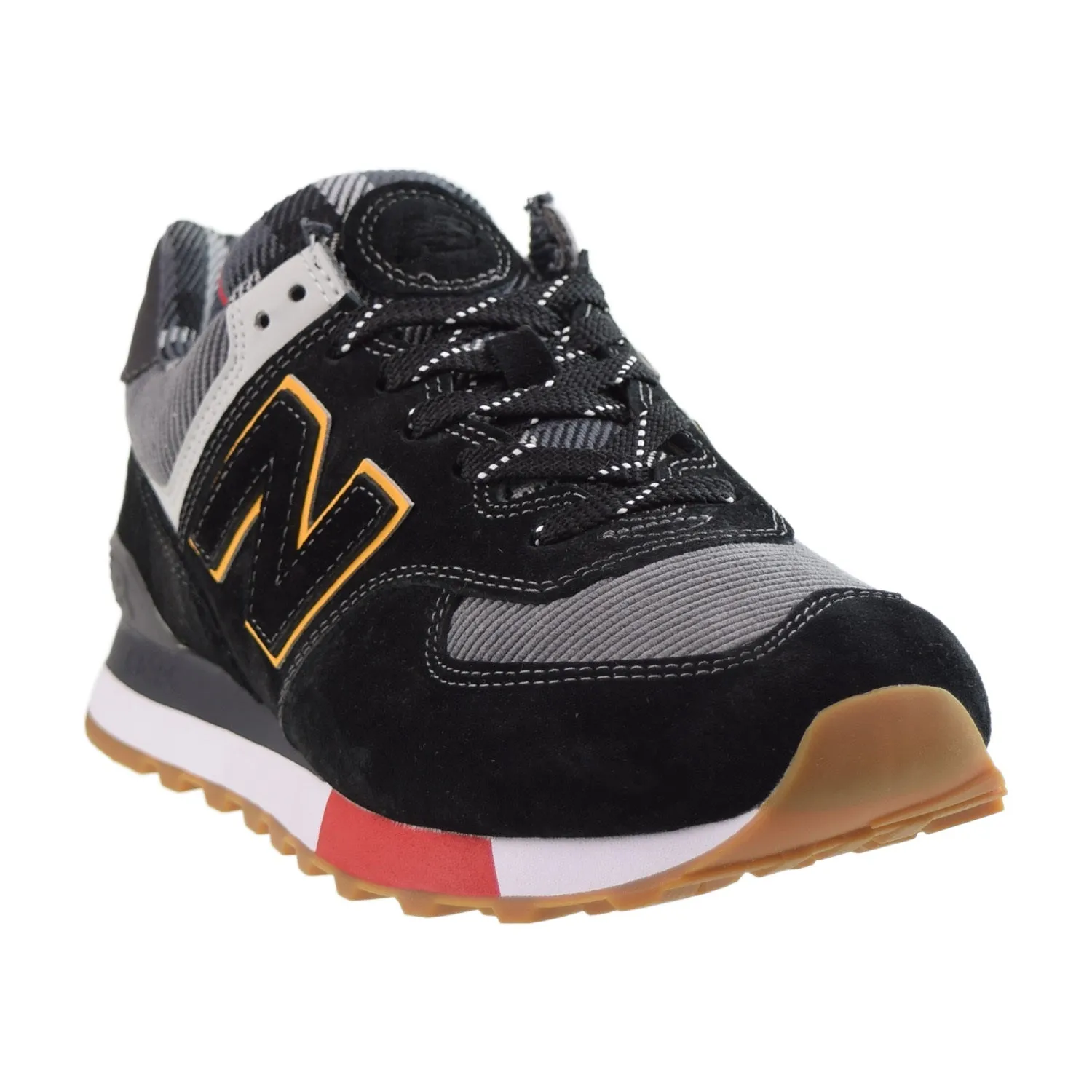 New Balance 574 Men's Shoes Black-Team Red