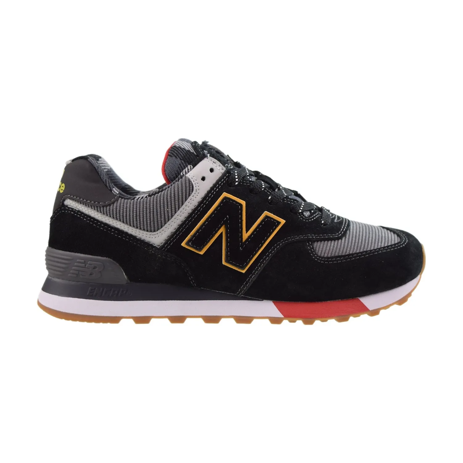 New Balance 574 Men's Shoes Black-Team Red