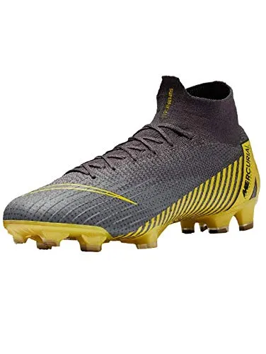 Nike Mercurial Superfly VI 6 Elite FG Cleats Size 13 - Men AH7365-070 Grey/Black/Yellow Soccer