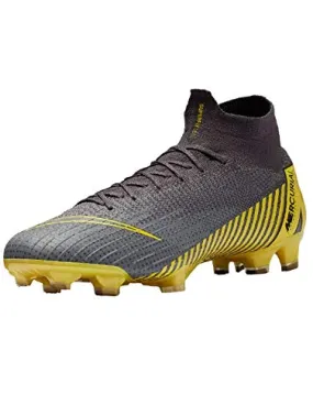 Nike Mercurial Superfly VI 6 Elite FG Cleats Size 13 - Men AH7365-070 Grey/Black/Yellow Soccer