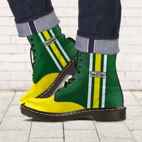 #WinTheDay Oregon Fan Faux Leather 7 Eye Lace-up Boots