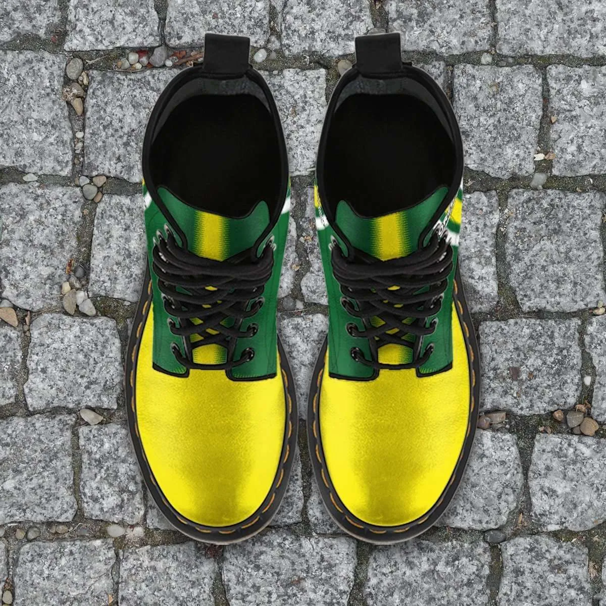 #WinTheDay Oregon Fan Faux Leather 7 Eye Lace-up Boots